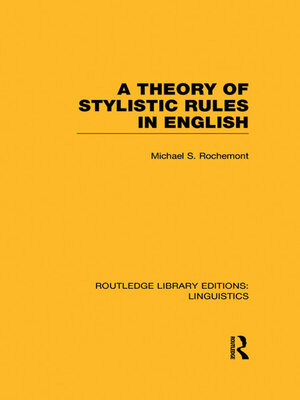 cover image of A Theory of Stylistic Rules in English